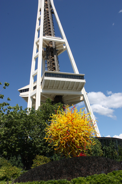 spaghetti  sculpture and the Seattle Space Needle